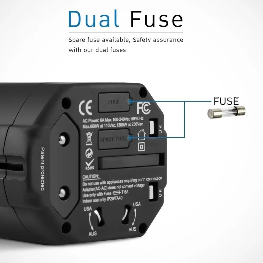 Universal All in one Worldwide travel adapter/charger USB Ports for US/AU/UK/EU